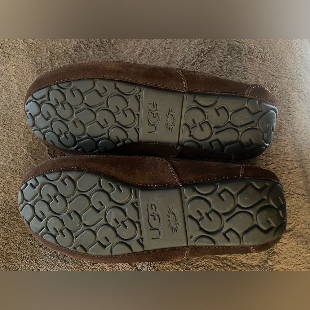 New Without Box UGG Men’s Dark Brown Slippers Ascot Slip-Ons US Size 10 - Picture 5 of 5